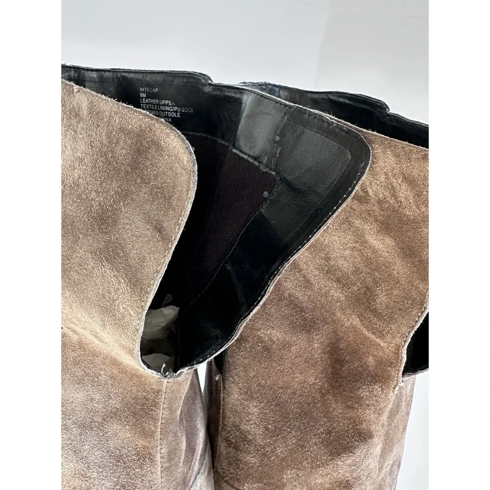 Steve Madden OTK Over The Knee High Heel Boots Black & Khaki Brown 25